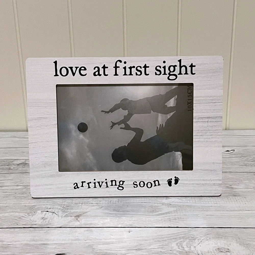 Love at First Sight Arriving Soon Sonogram Ultrasound 4x6 Picture Frame White